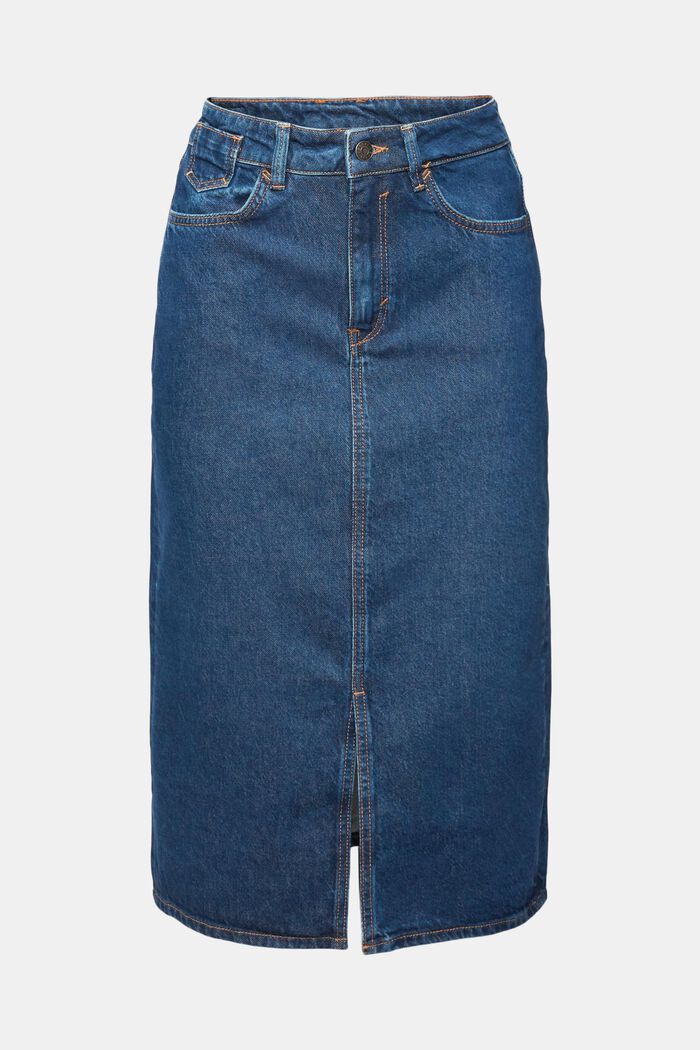 Denim skirt, organic cotton, BLUE DARK WASHED, detail image number 2