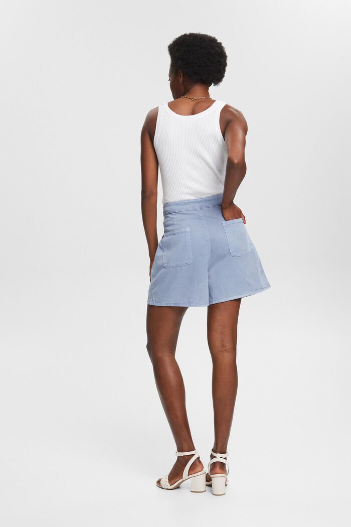 Shorts with waist pleats, LIGHT BLUE LAVENDER, detail image number 2