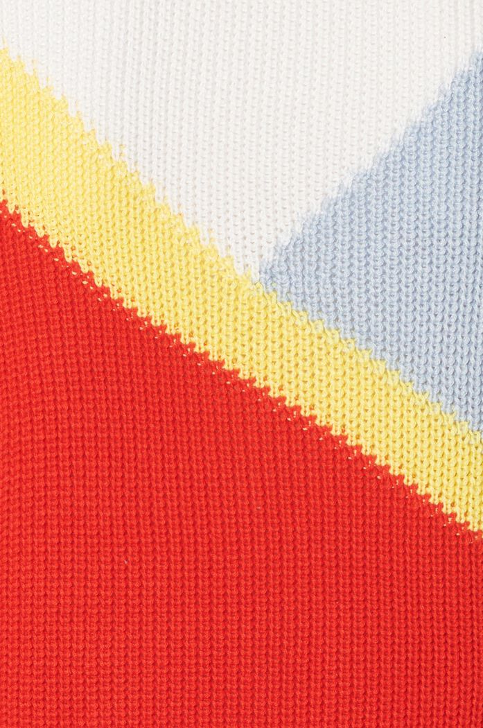 Knitted colour block jumper, organic cotton, RED, detail image number 3