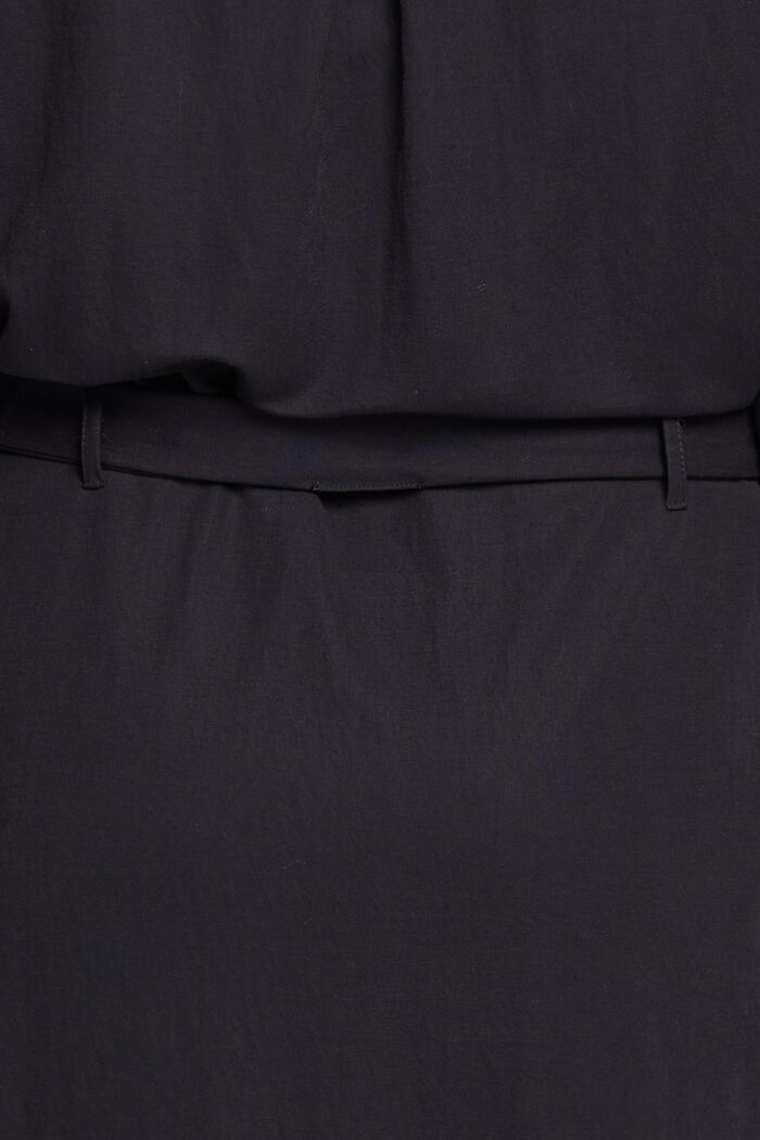 CURVY shirt dress with tie belt, BLACK, detail image number 5