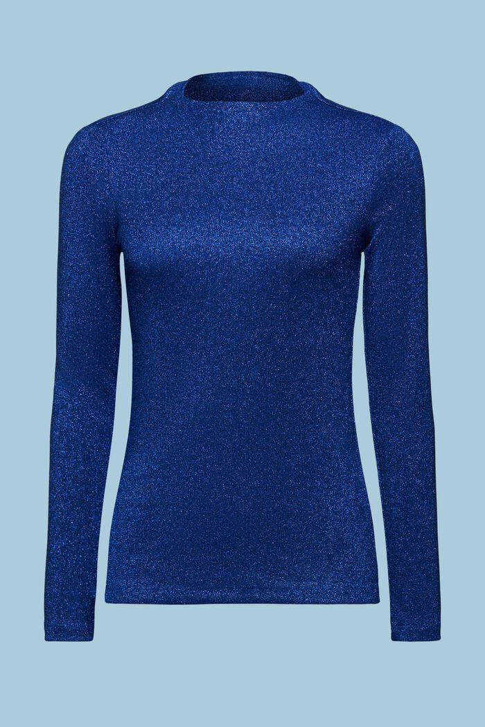 Sparkling Long Sleeve Top, BRIGHT BLUE, detail image number 6