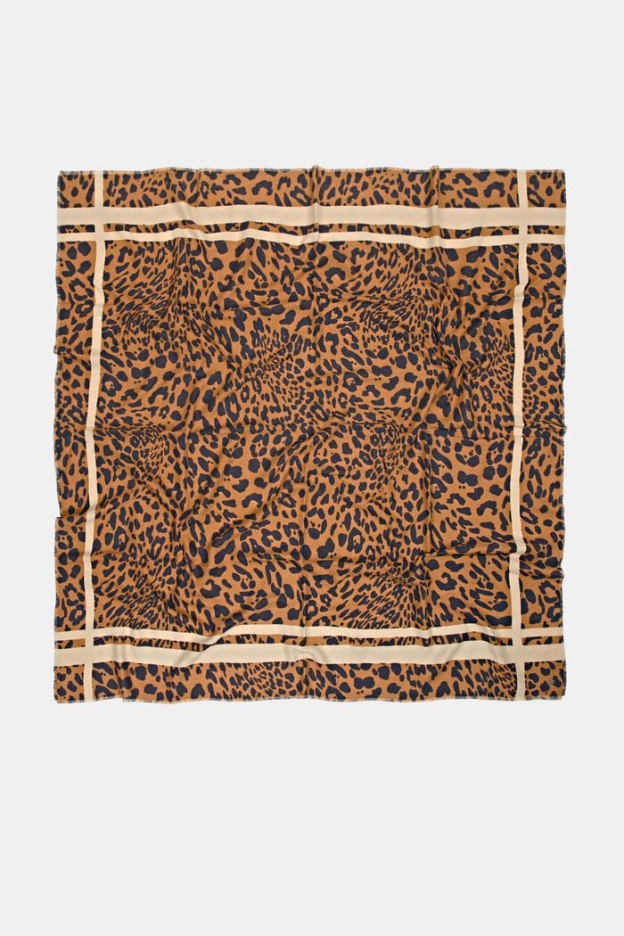 Recycled: leopard pattern scarf, BARK, detail image number 3