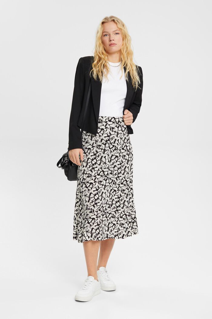 Patterned midi skirt, BLACK, detail image number 1