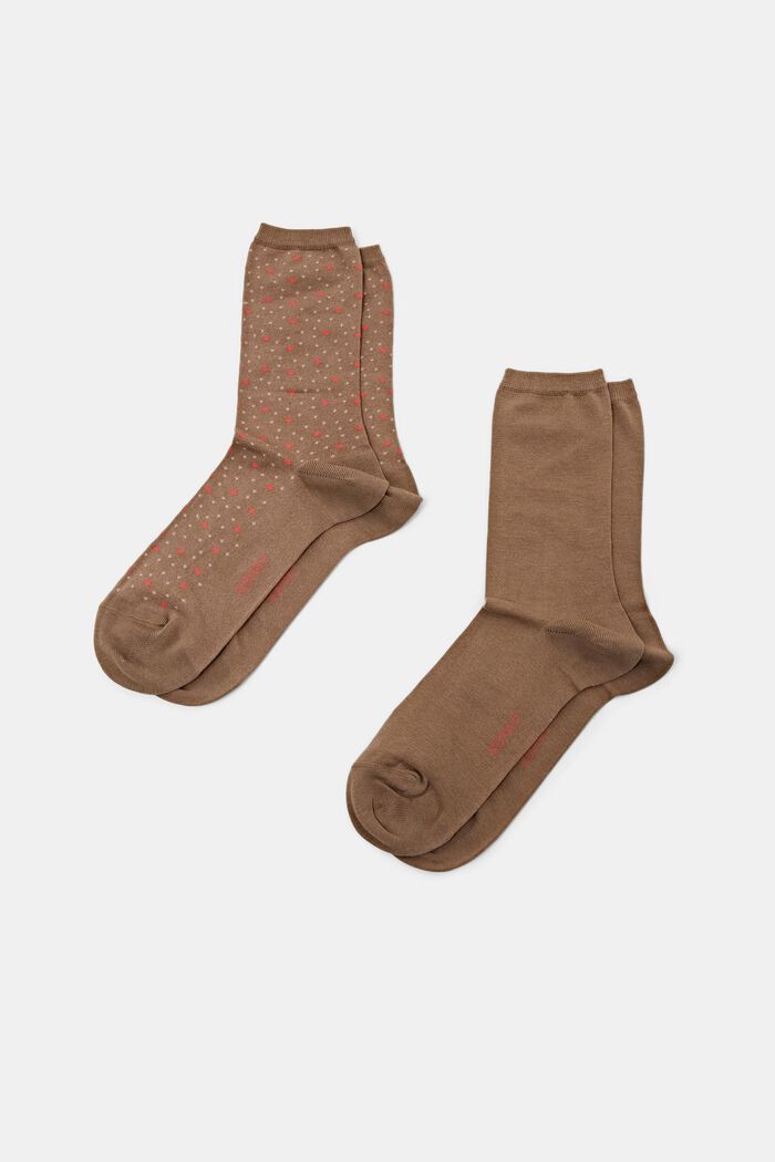 2-pack of socks, organic cotton, BROWN, detail image number 1