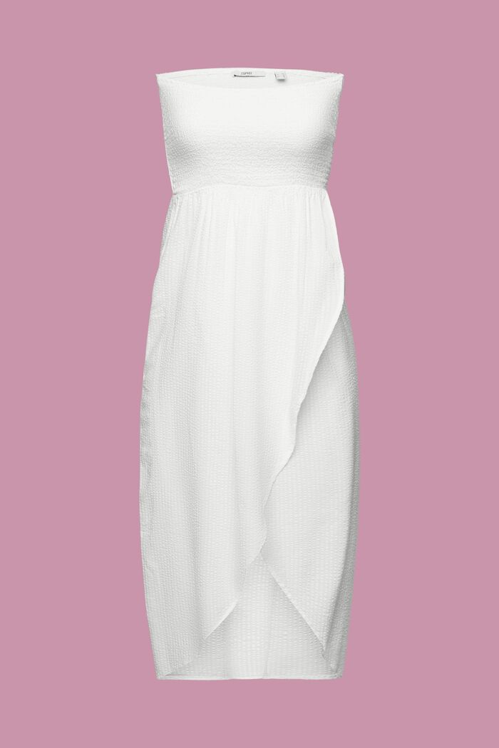Smocked tube dress in midi length, OFF WHITE, detail image number 5