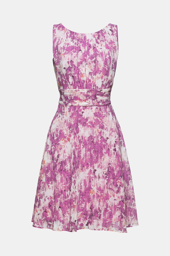 Made of recycled material: chiffon dress with a floral pattern
