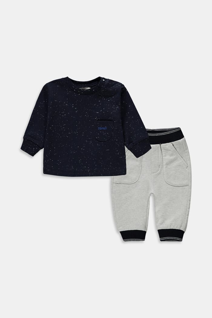 Mixed set: Long-sleeved top and joggers, NAVY, detail image number 0