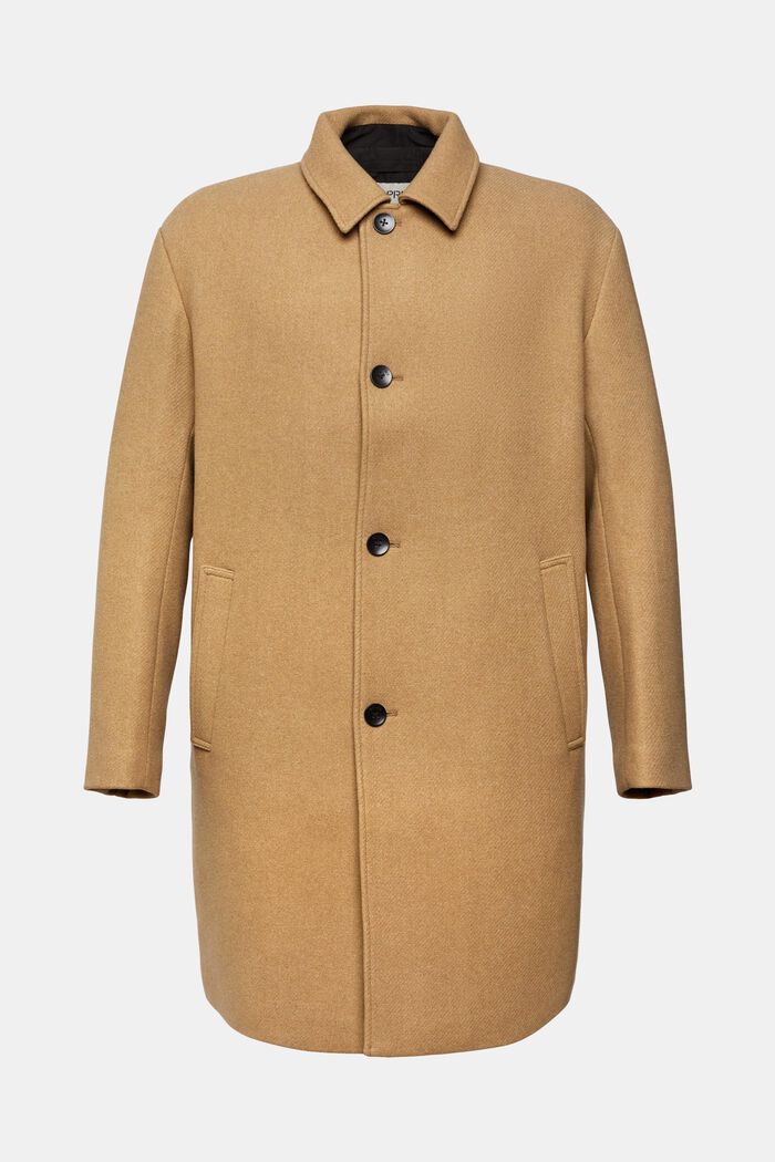 Wool blend coat with quilted lining