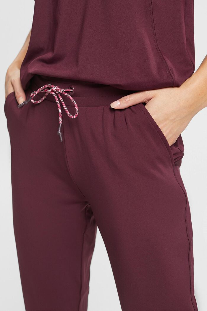 Cropped jersey joggers with E-DRY, BORDEAUX RED, detail image number 2