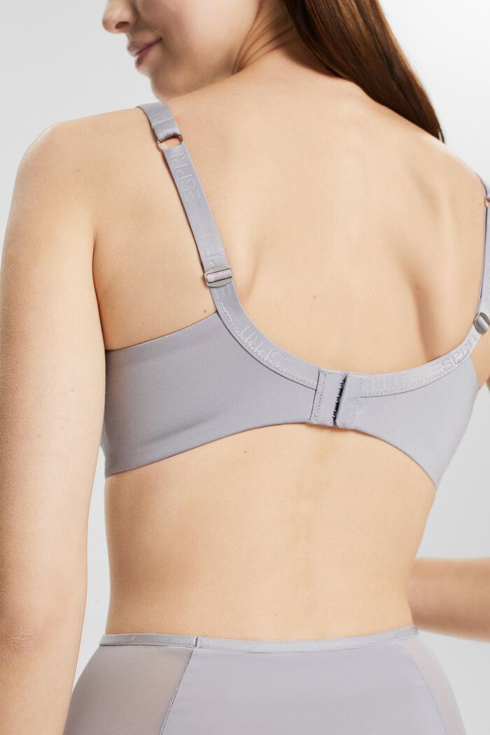 Padded underwire bra for larger cup sizes made of recycled material, LIGHT BLUE LAVENDER, detail image number 4