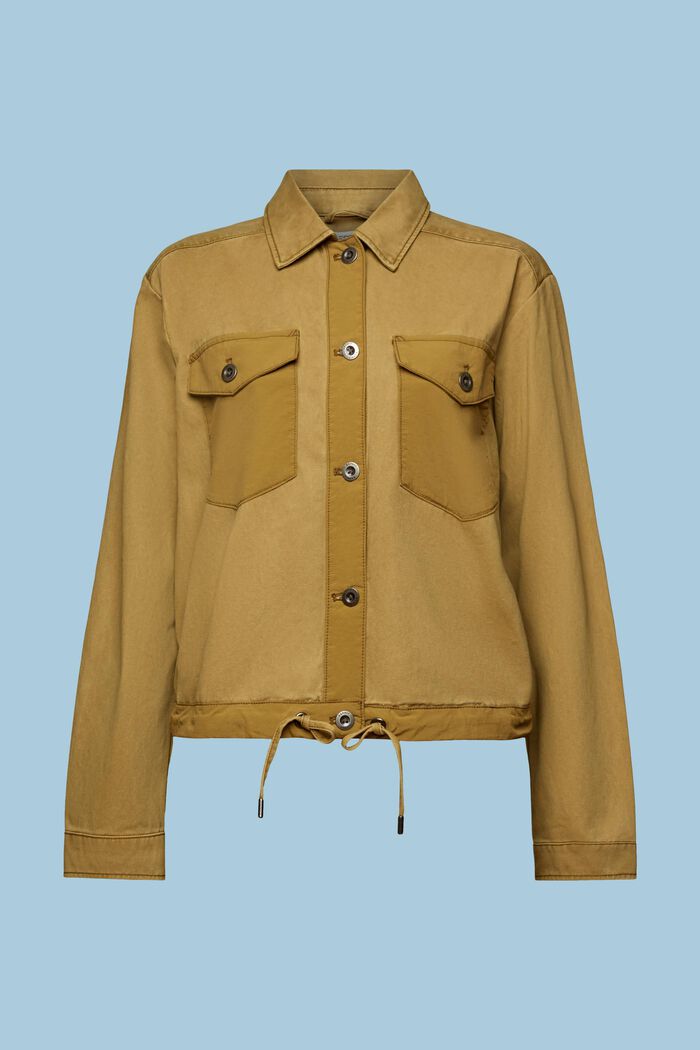 Cotton Trucker Jacket, OLIVE, detail image number 6