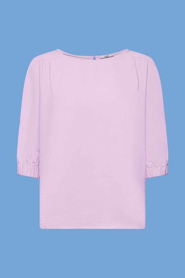 Crepe blouse with elasticated sleeve cuffs, LILAC, detail image number 6