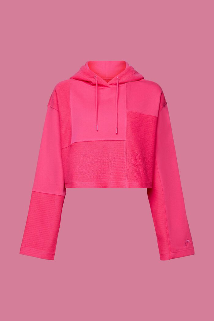 Cropped patchwork hoodie, PINK FUCHSIA, detail image number 5
