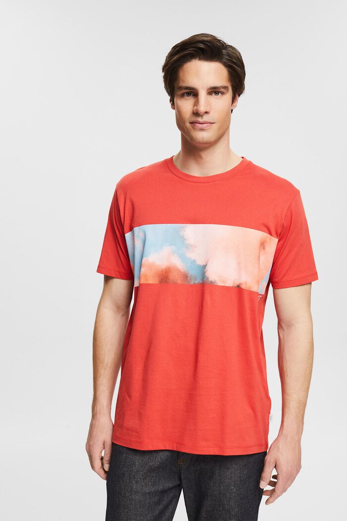 Jersey T-shirt with a print, RED ORANGE, detail image number 0