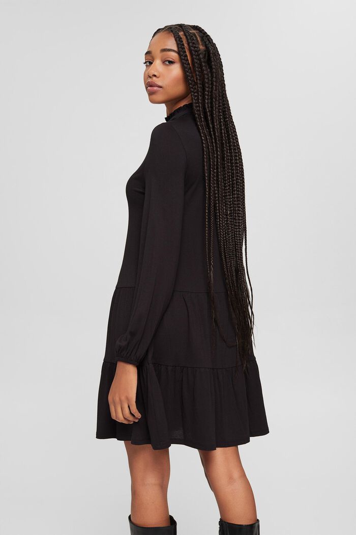Jersey dress made of LENZING™ ECOVERO™, BLACK, detail image number 2