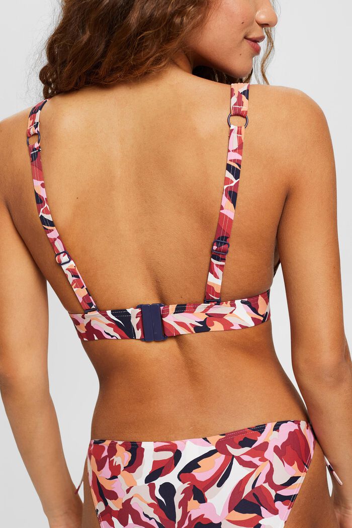 Padded bikini top with floral print, DARK RED, detail image number 2