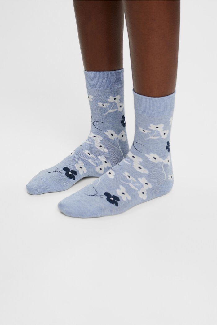 2-Pack Printed Chunky Knit Socks, LIGHT BLUE/NAVY, detail image number 2