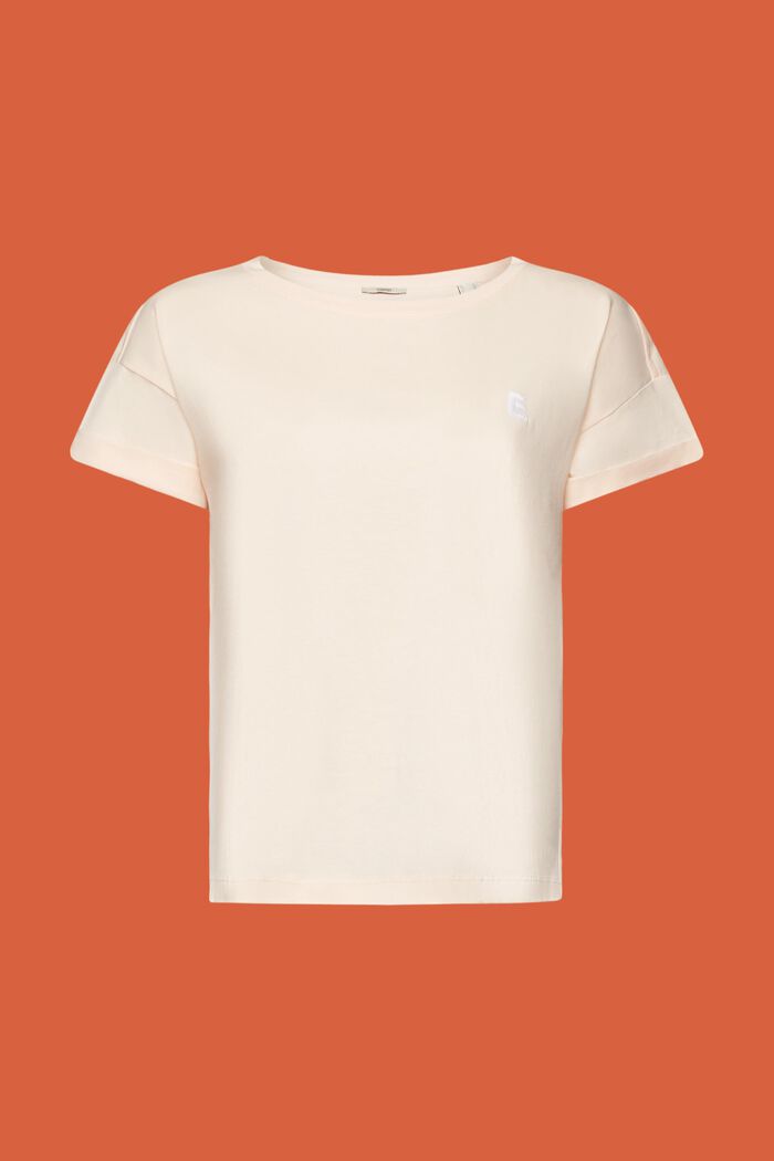 Embroidered T-shirt, 100% cotton, PEACH, detail image number 6