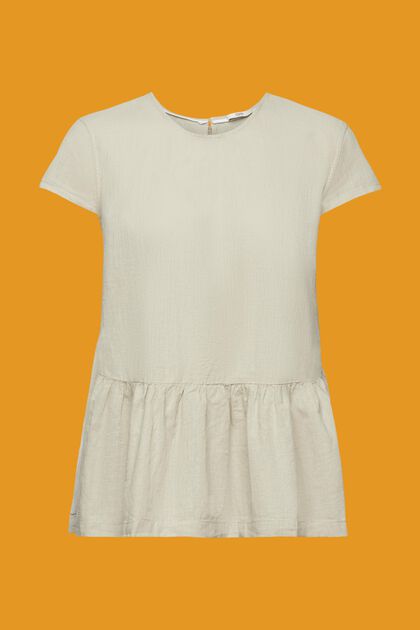 Sustainable cotton blouse with short-sleeves