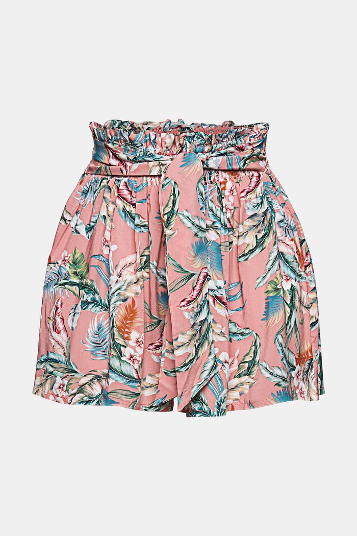 Tropical print shorts, LENZING™ ECOVERO™, SALMON, overview