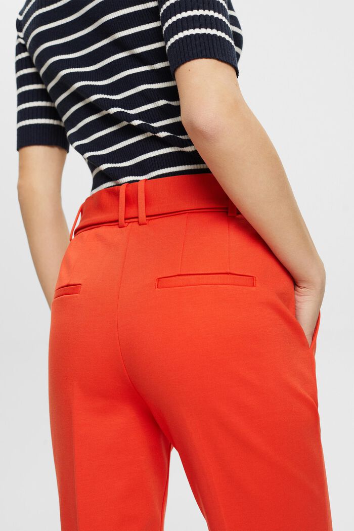 High-rise trousers with belt, ORANGE RED, detail image number 4