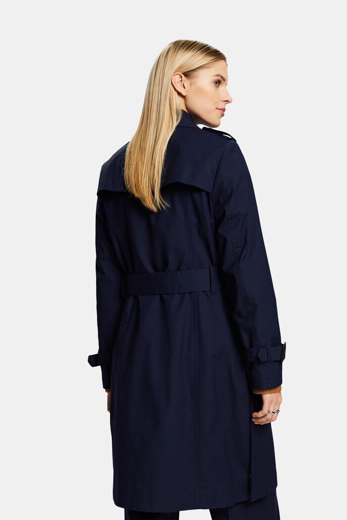 Belted Double-Breasted Trench Coat, NAVY, detail image number 2