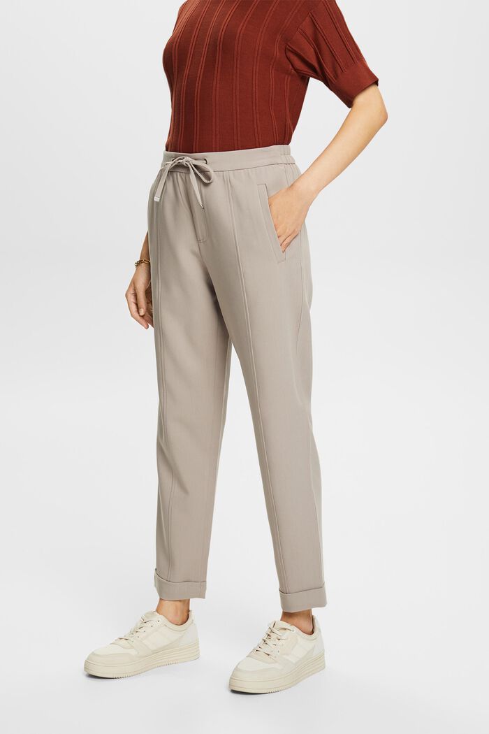 Mid-rise jogger style trousers, TAUPE, detail image number 0