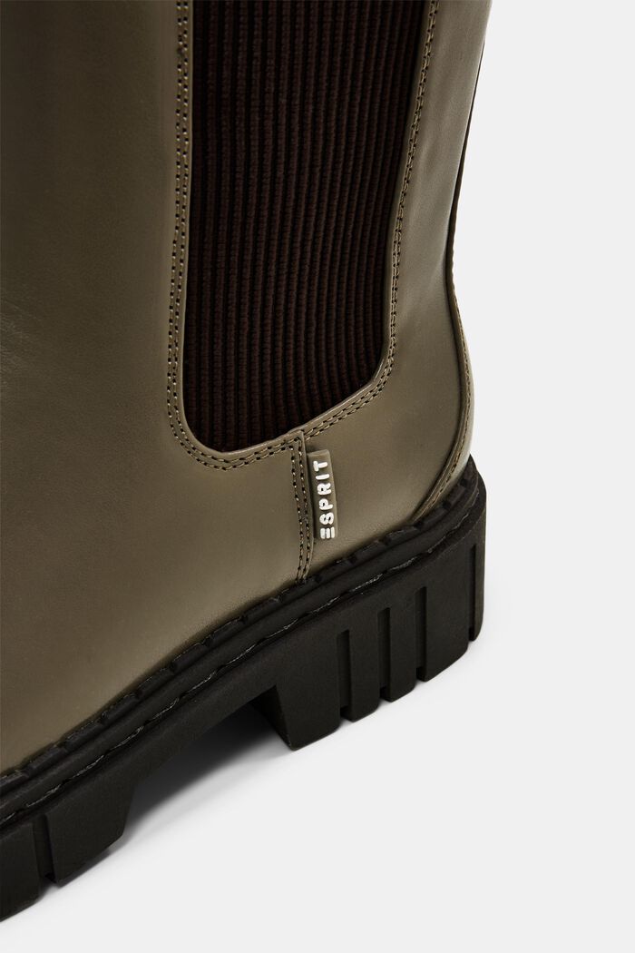 Broad faux leather boots, LIGHT KHAKI, detail image number 2
