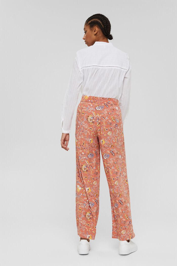 Printed trousers with a wide leg, LENZING™ ECOVERO™, BLUSH, detail image number 3