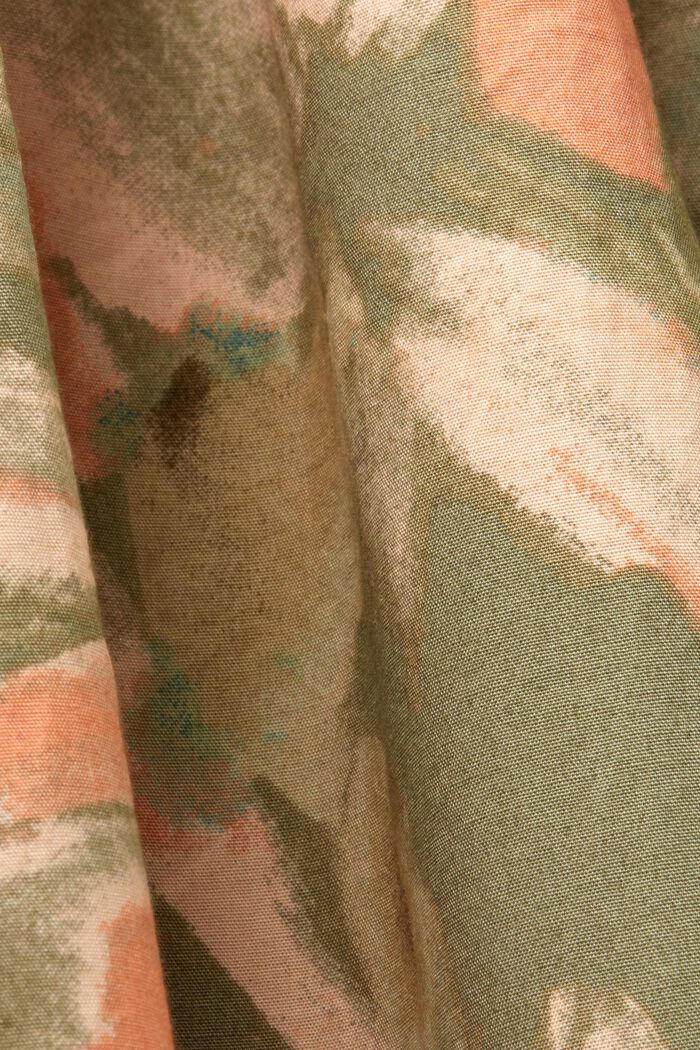 Patterned midi dress, 100% cotton, LIGHT KHAKI, detail image number 5