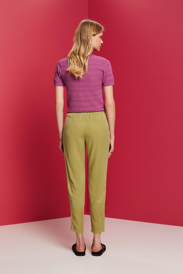 Trousers with an elasticated waistband, PISTACHIO GREEN, detail image number 3
