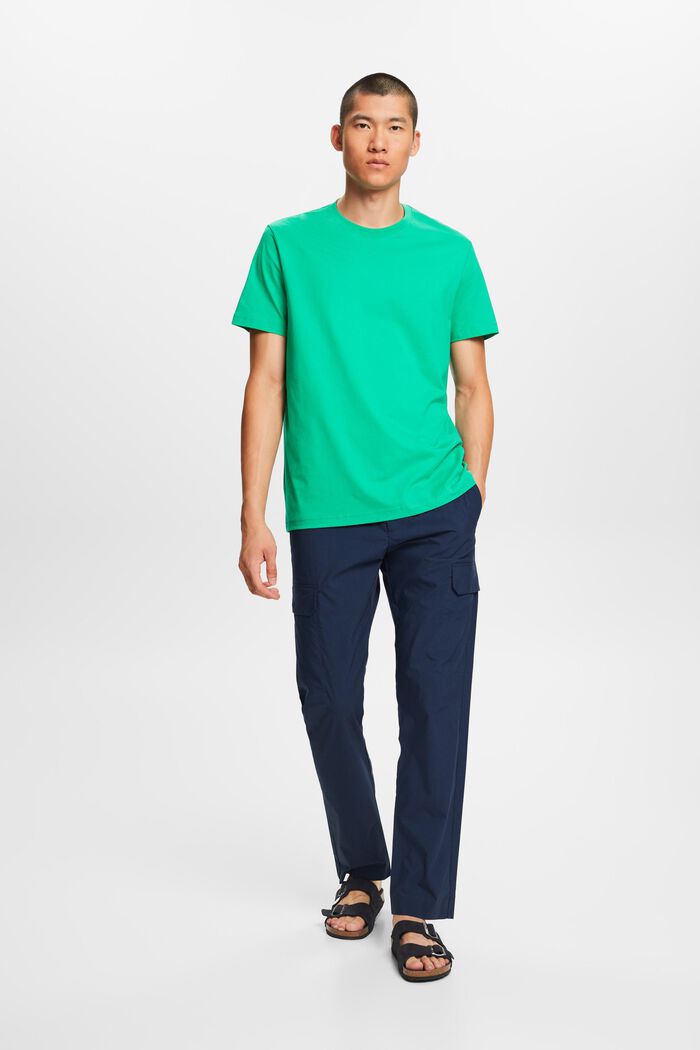 Pima Cotton-Jersey Crewneck T-Shirt, GREEN, detail image number 5