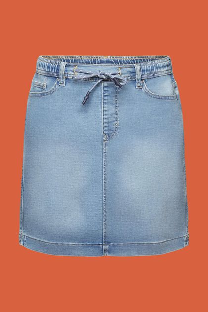 Jogger-style jeans mini skirt