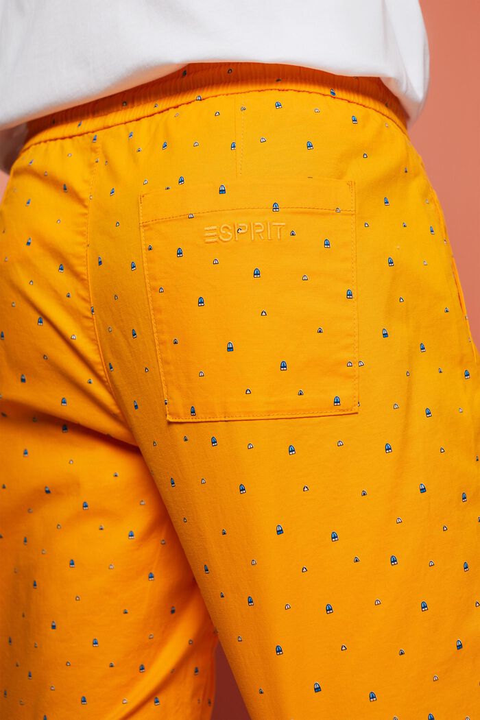Patterned pull-on shorts, stretch cotton, BRIGHT ORANGE, detail image number 4