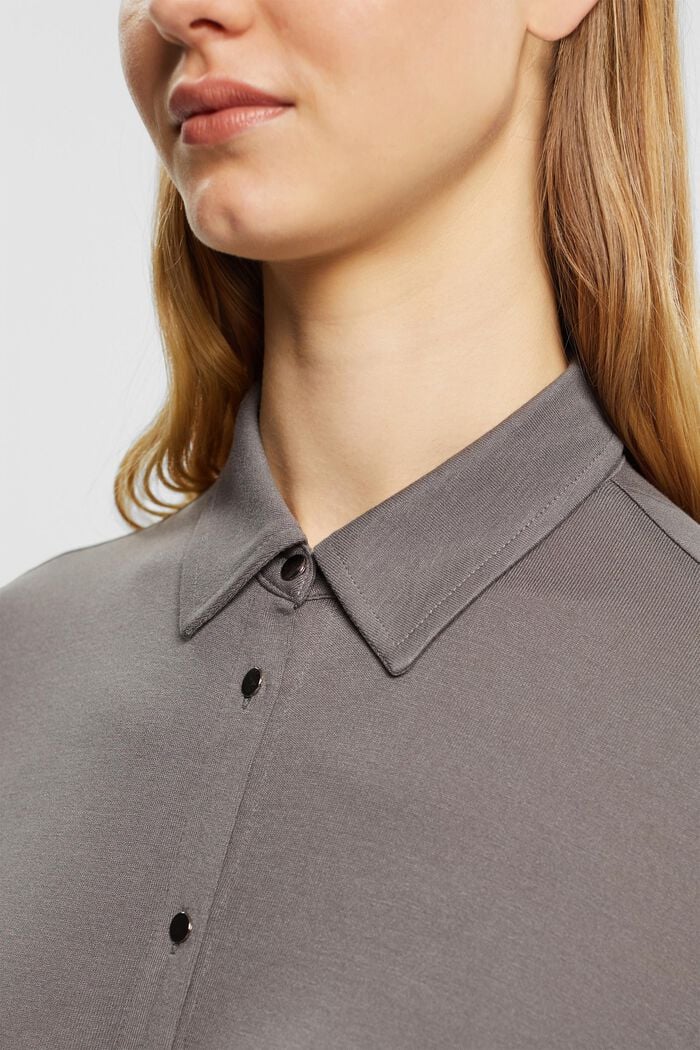 Jersey blouse, LENZING™ ECOVERO™, MEDIUM GREY, detail image number 3