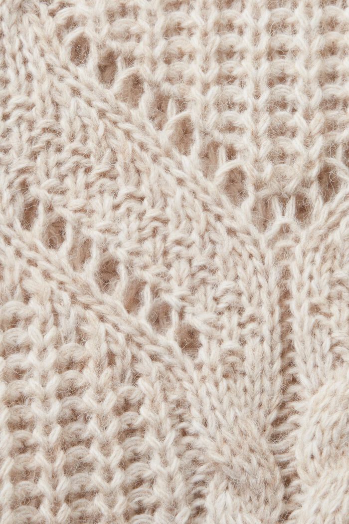 Open Knit Wool-Blend Sweater, DUSTY NUDE, detail image number 5