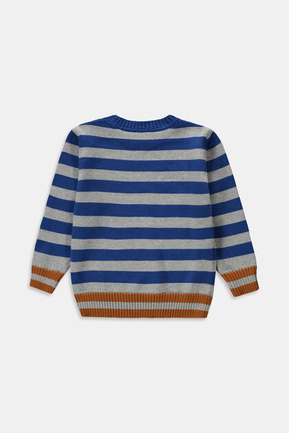 Striped jumper with embroidered logo