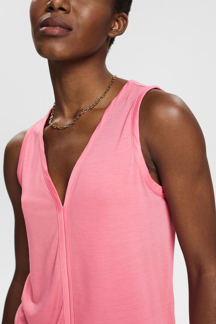 Made of TENCEL™: V-neck top, PINK FUCHSIA, detail image number 2