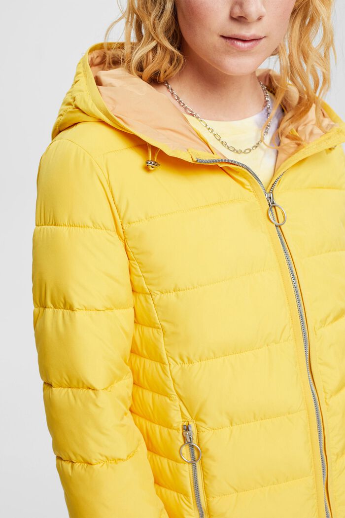 Quilted jacket with contrast lining, YELLOW, detail image number 0