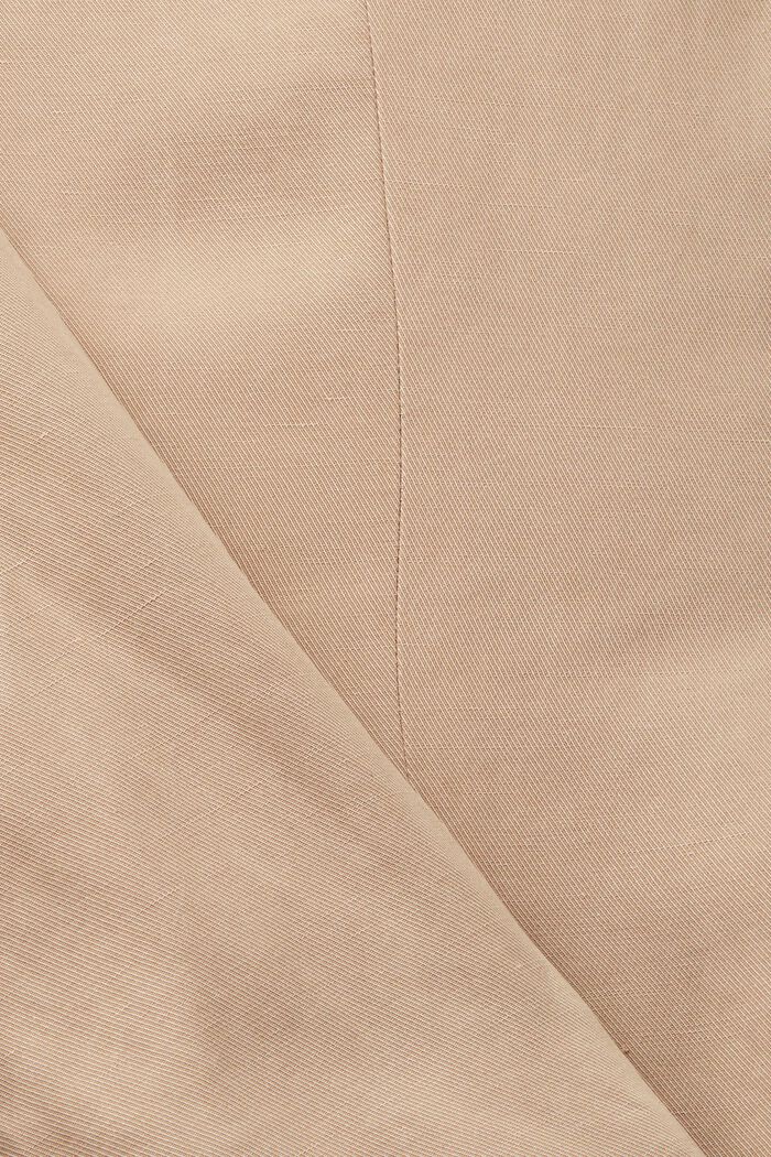Single-breasted blazer with linen, TAUPE, detail image number 4