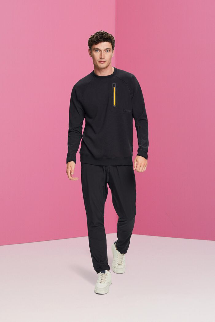 Sweatshirt with zip pockets, BLACK, detail image number 1