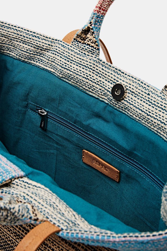 Shopper bag in multi-coloured design, MULTICOLOUR, detail image number 3