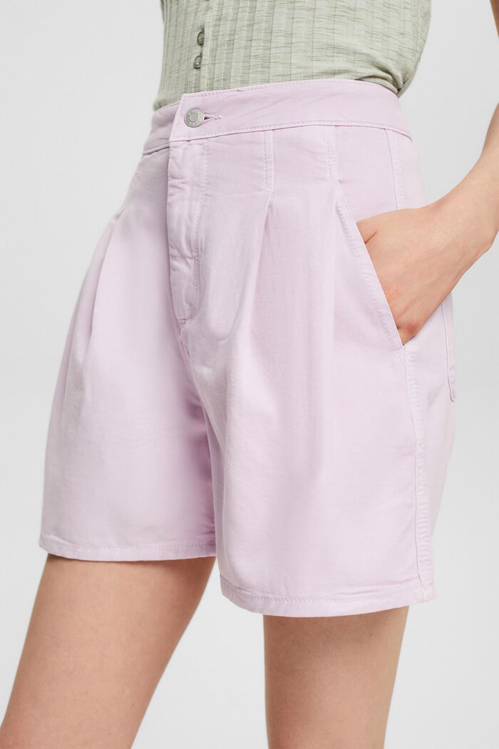 Shorts with waist pleats, LILAC, detail image number 4