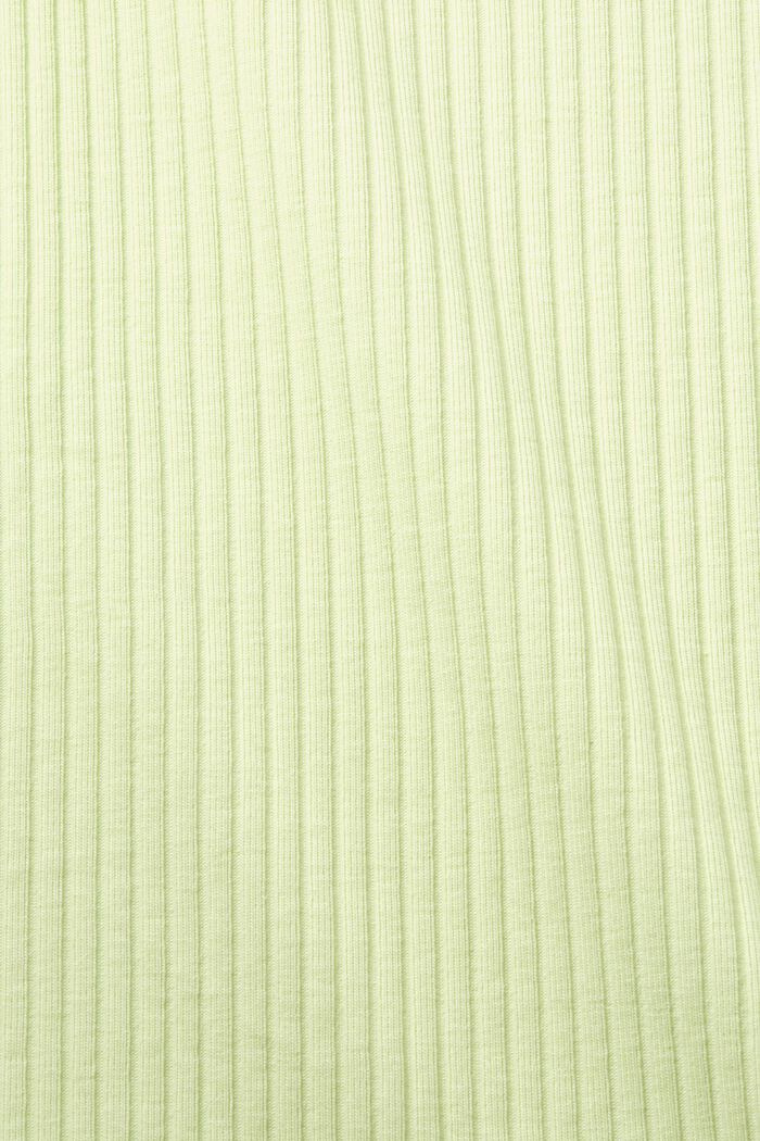 Ribbed t-shirt with ruffled hem, LIME YELLOW, detail image number 5