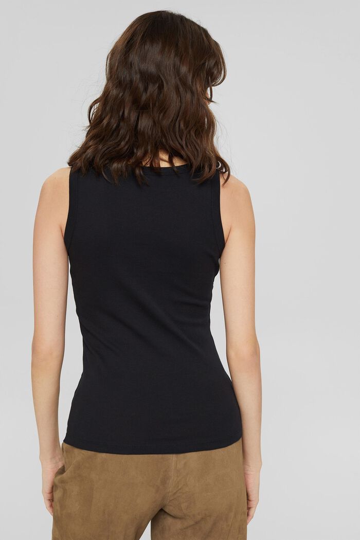 Basic sleeveless top made of 100% organic cotton, BLACK, detail image number 3