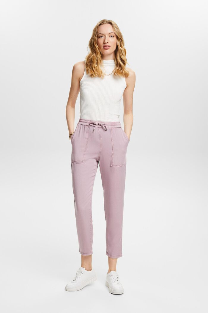 Cropped Twill Joggers, MAUVE, detail image number 2