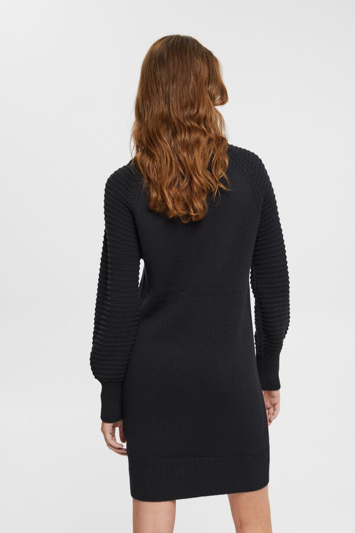 Knitted turtleneck dress, BLACK, detail image number 3