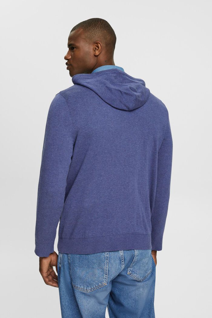 Knit hooded jumper, GREY BLUE, detail image number 4