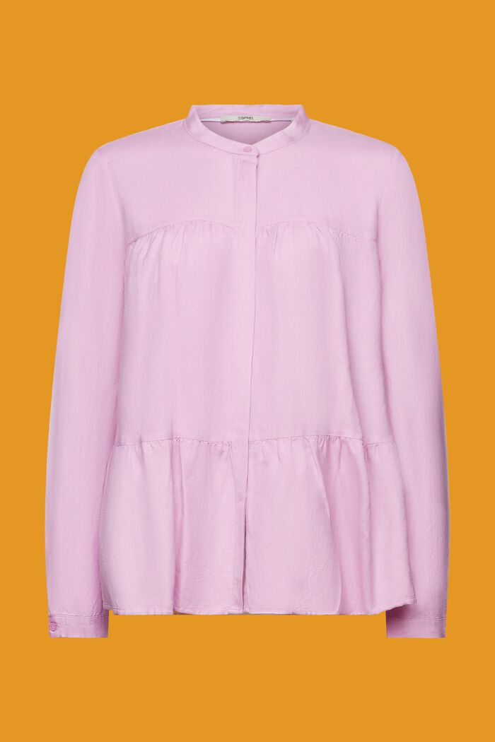 Linen blend blouse, LILAC, detail image number 6