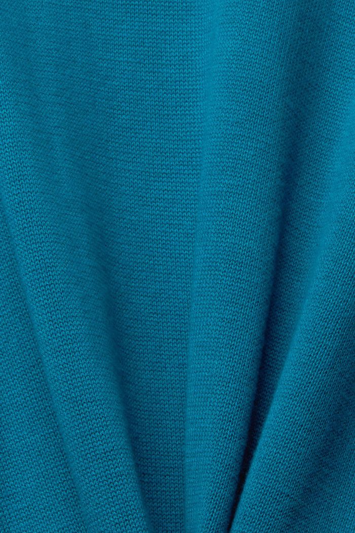 Hooded cardigan, TEAL BLUE, detail image number 1